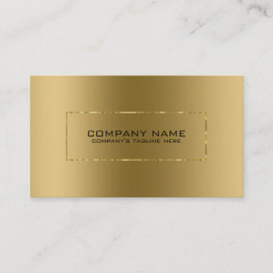 Minimalistiskt metalliskt Guld Shiny Ram Visitkort