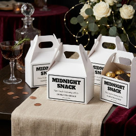 Minimalistiskt midnatts-snack Anpassade bröllopspr Presentaskar