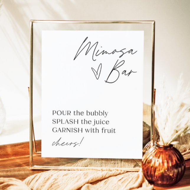 Minimalistiskt Mimosa Pub-tecken | Modern Mimosa P Poster (Skapare uppladdad)