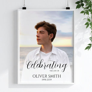 Minimalistiskt minnesfoto Anpassad firande av liv Poster