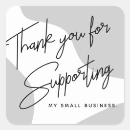 Minimalistiskt mjukt Grått - din affärsmärkning Fyrkantigt Klistermärke