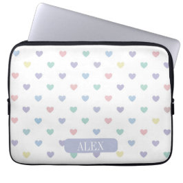Minimalistiskt mjukt pastellhjärtmönster laptop fodral
