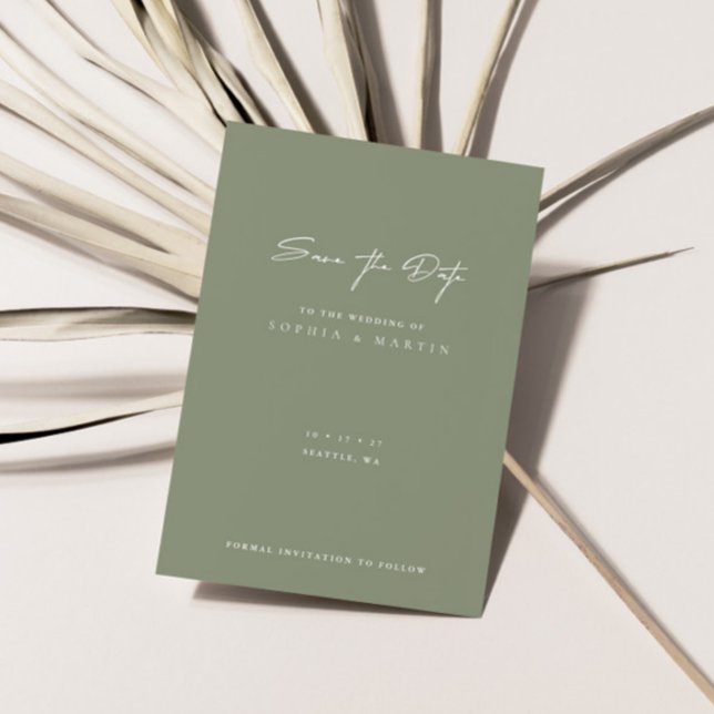 Minimalistiskt moderkort Bröllop spara datum Spara Datumet (Minimalist Modern Wedding Save the Date Card)
