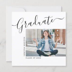 Minimalistiskt Modern 1 fotokvadrat Studenten Meddelande