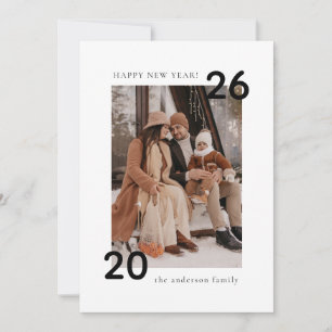 Minimalistiskt Modern 2-foto Gott nytt år Julkort