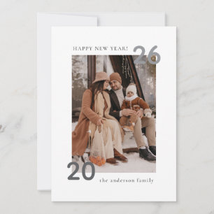 Minimalistiskt Modern 2-foto Gott nytt år Julkort