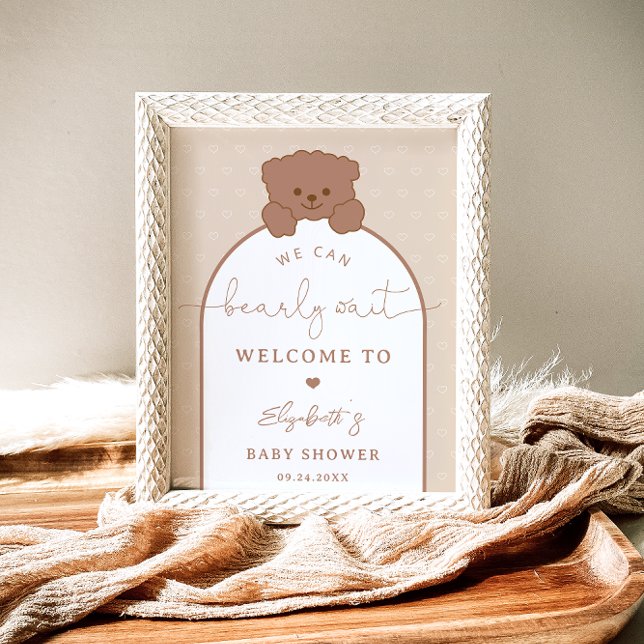 Minimalistiskt Modern Barly Wait Brown Baby Shower Poster (Skapare uppladdad)