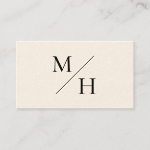 Minimalistiskt Modern Beige Diagonal Initialer Mon Visitkort