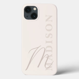 Minimalistiskt Modern Beige Initial Monogram
