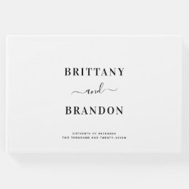 Minimalistiskt Modern Black and White Bröllop Gästböcker