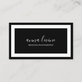 Minimalistiskt Modern Black and White Gräns Visitkort