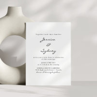 Minimalistiskt Modern Black and White Script Bröll