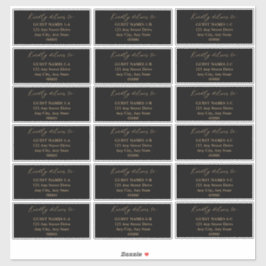 Minimalistiskt Modern Black Bröllop Guest Adress Klistermärken