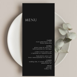 Minimalistiskt Modern Black Bröllop Meny