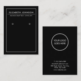 Minimalistiskt Modern Black Earring Visning Card Visitkort