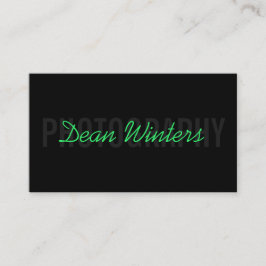 Minimalistiskt Modern Black Grönt-foto Visitkort