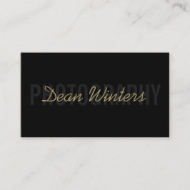 Minimalistiskt Modern Black Guld-foto Visitkort