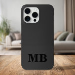 Minimalistiskt Modern Black Initial Monogram<br><div class="desc">Black Minimalist Modern Initial Monogram Phone Case. Skapa din egen personlig iphone case med anpassningsbar initial namn.</div>