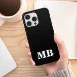 Minimalistiskt Modern Black Initial Monogram<br><div class="desc">Black Minimalist Modern Initial Monogram Phone Case. Skapa din egen personlig iphone case med anpassningsbar initial namn.</div>