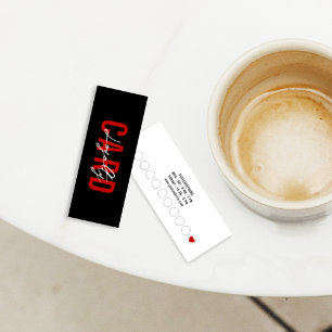 Minimalistiskt Modern Black Red Simple Coffe Lojalitetskort