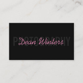 Minimalistiskt Modern Black Rosa Photograf Visitkort