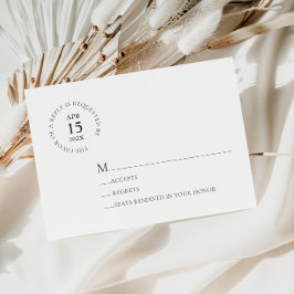Minimalistiskt Modern Black & White-Bröllop OSA-ko OSA Kort