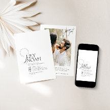 Minimalistiskt Modern Black & White Photo Bröllop