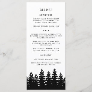 Minimalistiskt Modern Black White Winter Wedand Bo Meny