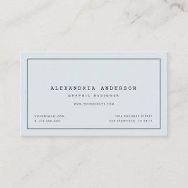 Minimalistiskt Modern Blek Blue-Affärskort Visitkort