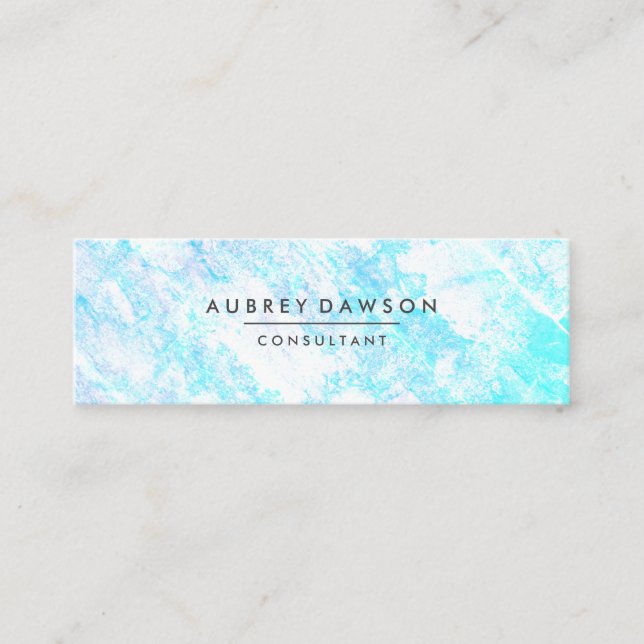 Minimalistiskt Modern Blue White Grunge Struktur Mini Visitkort (Framsida)