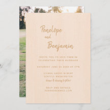 Minimalistiskt Modern Boho Peach Photo Bröllop