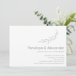 Minimalistiskt Modern Botaniska Teckning Bröllop Inbjudningar