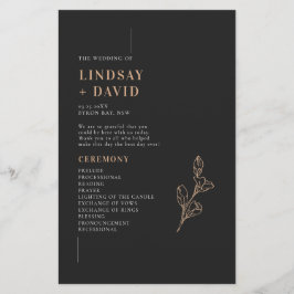 Minimalistiskt Modern Bröllop Ceremony-program