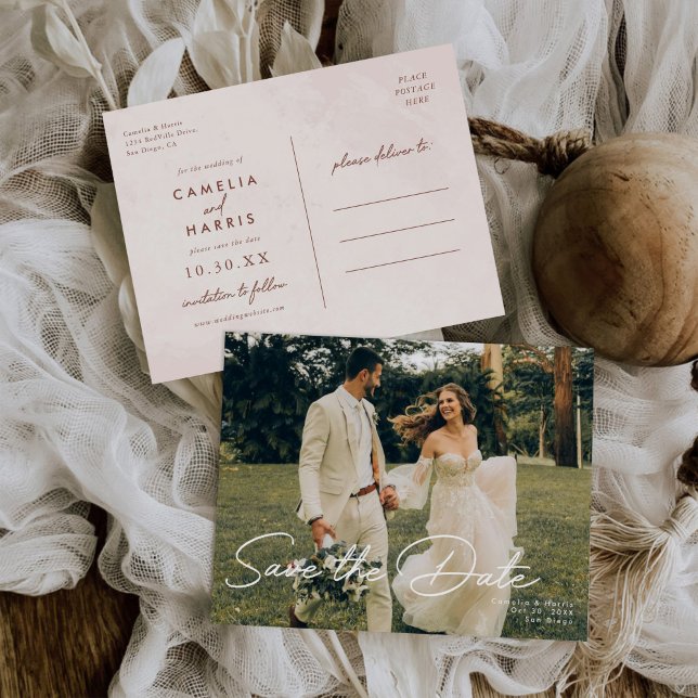 Minimalistiskt Modern Bröllop spara datum Inbjudan Vykort (Skapare uppladdad)