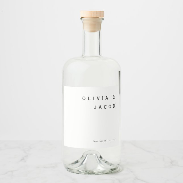 Minimalistiskt Modern Bröllop Spritflaskor Etikett (Framsida)
