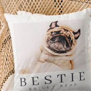 Minimalistiskt Modern Chic Pet Bestie BFF-foto Kudde