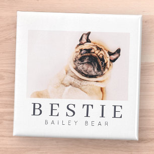 Minimalistiskt Modern Chic Pet Bestie BFF-foto Magnet
