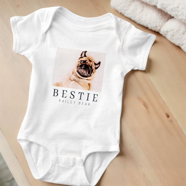 Minimalistiskt Modern Chic Pet Bestie BFF-foto T Shirt (Skapare uppladdad)