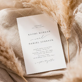 Minimalistiskt Modern Chic-skript Elegant bröllop Inbjudningar