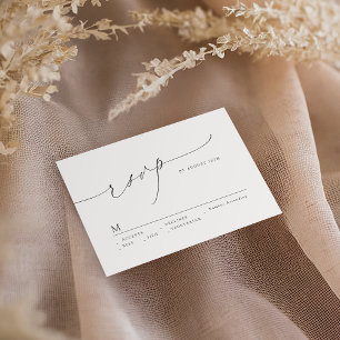 Minimalistiskt Modern Chic-skript Elegant bröllop OSA Kort