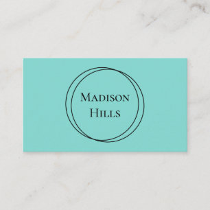Minimalistiskt Modern Circles Ram Turcos Blue Visitkort