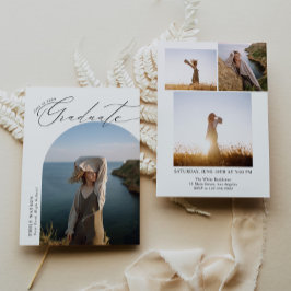 Minimalistiskt Modern Classic Arch Photo Studenten Inbjudningar