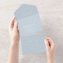 Minimalistiskt Modern Dusty Blue Bröllop allt i et