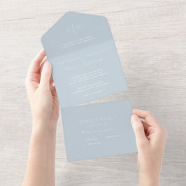 Minimalistiskt Modern Dusty Blue Bröllop allt i et