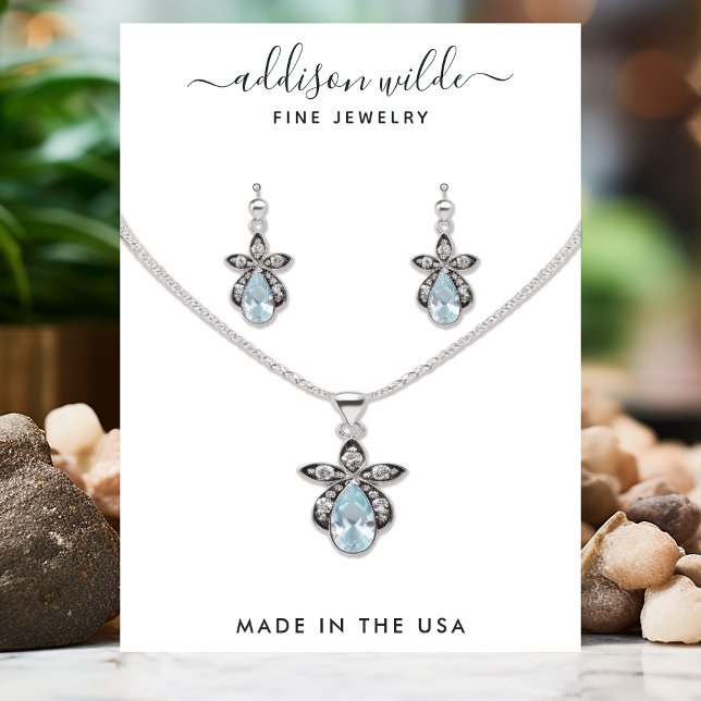 Minimalistiskt Modern Earring Necklace Visning Car Visitkort (Skapare uppladdad)