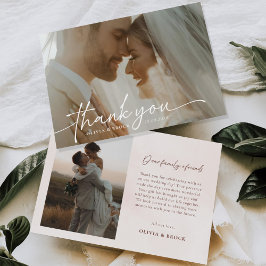 Minimalistiskt Modern Elegant bröllop Tack Kort