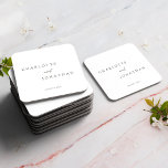 Minimalistiskt Modern Elegant bröllop Underlägg Papper Kvadrat<br><div class="desc">Papper Underlägg av minimalistisk modern Elegant bröllop-kvadrat</div>