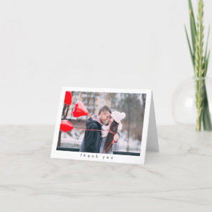 Minimalistiskt Modern enkelt par foto Tack Kort