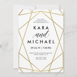 Minimalistiskt Modern Faux Guld på White Inbjudningar