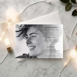 Minimalistiskt Modern Firande i livets begravning Inbjudningar